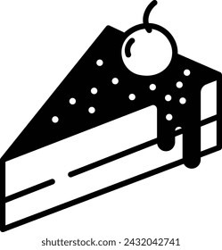 Pastry cake glyph and line vector illustration