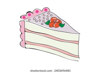 Pastry cake vector image. Beautiful Pastry cake, Pastry cake, vector Pastry cake image.
