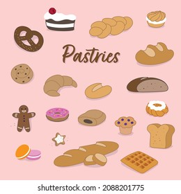 Pastry Clip art set vector