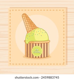 Pastry colored ice cream Vector illustration