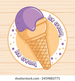 Pastry colored ice cream Vector illustration