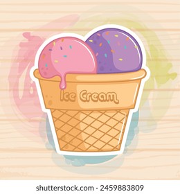 Pastry colored ice cream Vector illustration