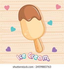 Pastry colored popsicle Vector illustration