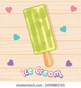 Pastry colored popsicle Vector illustration