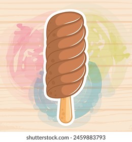 Pastry colored popsicle Vector illustration