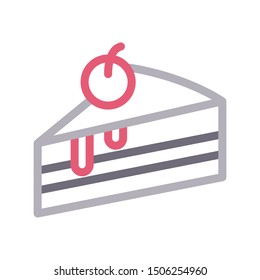 pastry colour line vector icon