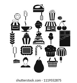 Pastry cook icons set. Simple set of 25 pastry cook vector icons for web isolated on white background