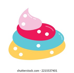 Pastry cream sweet flat illustration