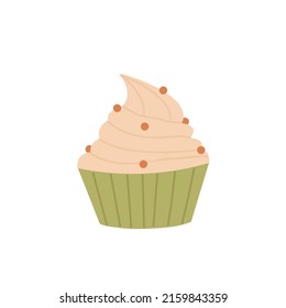 Pastry cupcakes delivery services. Desserts buffet ordering and shipping vector illustration