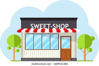 Pastry and dessert shop. Small business concept. Stylish sweets outlet. Confectionery retail.