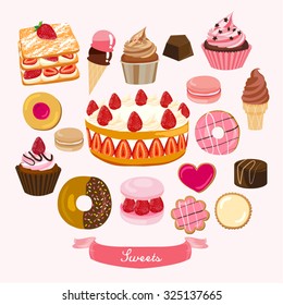 Pastry and Dessert Vector Design Illustration