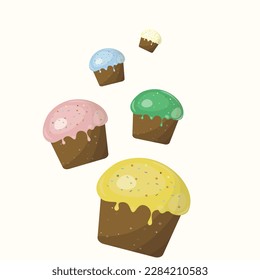 pastry for easter. food vector illustration