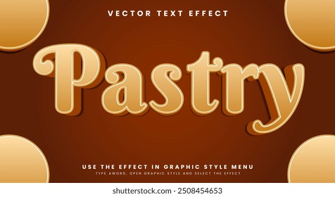 Pastry editable text effect template suitable for sweet food products