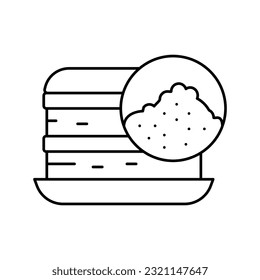 pastry flour line icon vector. pastry flour sign. isolated contour symbol black illustration