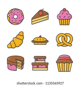 Pastry food colored icon