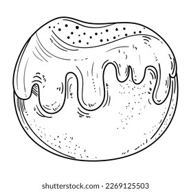 pastry food doodle icon isolated