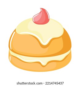 pastry with fruit icon isolated
