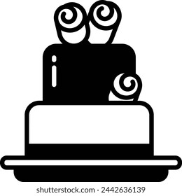 Pastry glyph and line vector illustration