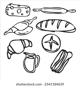 pastry hand draw vector illustration