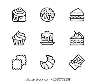 pastry hand drawn icon set design illustration, hand drawn style design, designed web and app
