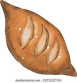 Pastry hand drawn illustration isolated on white background.