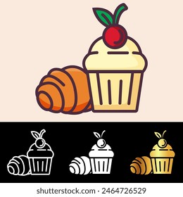 The Pastry icon brings a delightful and elegant touch to bakery websites, culinary blogs, and dessert-themed projects.