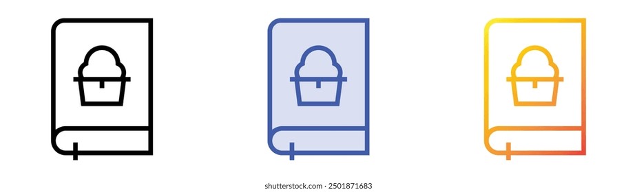 pastry icon. Linear, Blue Fill and Gradient Style Design Isolated On White Background