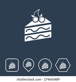 PASTRY Icon on Flat UI Colors with Different Shapes. Eps-10.