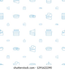 pastry icons pattern seamless white background. Included editable line pie, cake, cake slice, piece of cake icons. pastry icons for web and mobile.