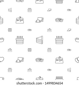 pastry icons pattern seamless white background. Included editable line coffee and croissant, cake, pie, cookies icons. pastry icons for web and mobile.