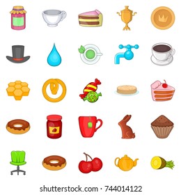 Pastry icons set. Cartoon set of 25 pastry vector icons for web isolated on white background