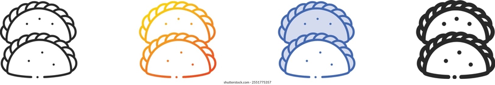 pastry icon.Thin Linear, Gradient, Blue Stroke and bold Style Design Isolated On White Background