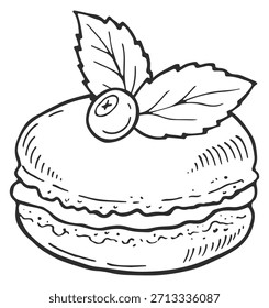 A pastry with a leaf on top