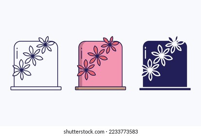 Icono de línea de pastelería y glifo, ilustración vectorial