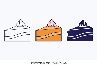 Pastry line and glyph icon, vector illustration