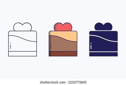 Pastry line and glyph icon, vector illustration