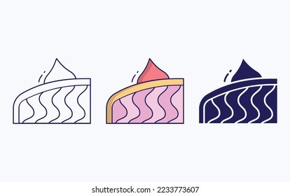 Pastry line and glyph icon, vector illustration