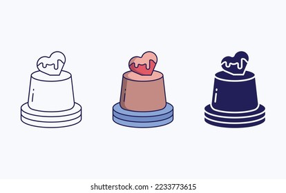 Pastry line and glyph icon, vector illustration