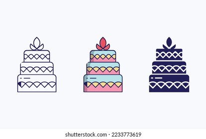 Pastry line and glyph icon, vector illustration