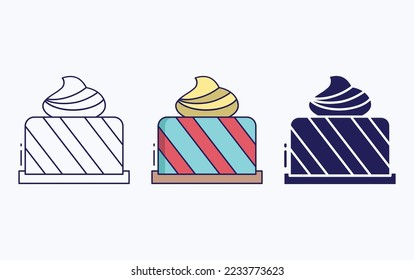 Pastry line and glyph icon, vector illustration