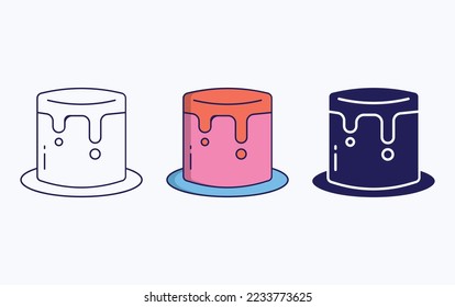 Pastry line and glyph icon, vector illustration