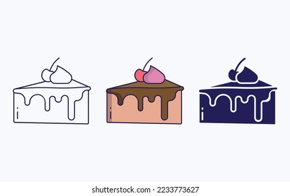 Pastry line and glyph icon, vector illustration