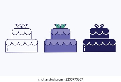 Pastry line and glyph icon, vector illustration