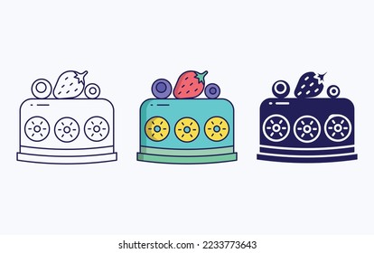 Pastry line and glyph icon, vector illustration