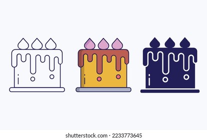 Pastry line and glyph icon, vector illustration