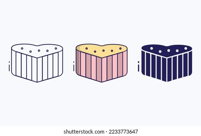 Pastry line and glyph icon, vector illustration