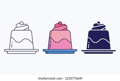 Icono de línea de pastelería y glifo, ilustración vectorial