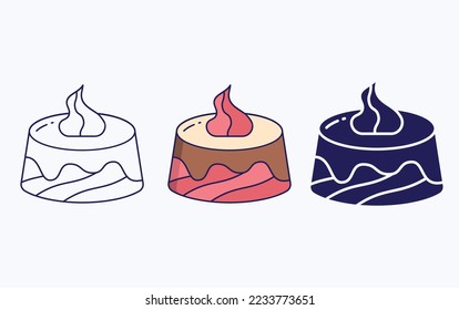 Pastry line and glyph icon, vector illustration