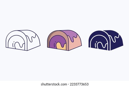 Pastry line and glyph icon, vector illustration