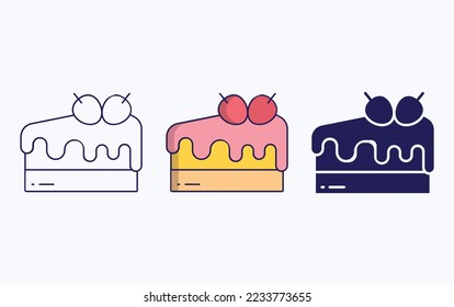 Pastry line and glyph icon, vector illustration